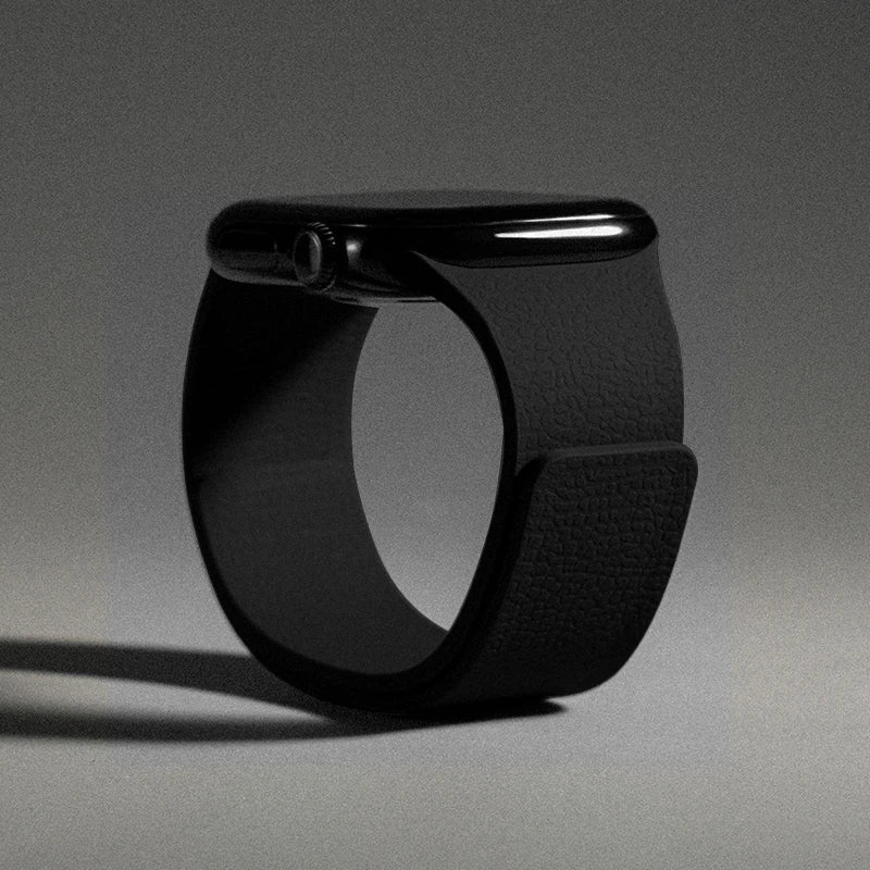 Magnetic silicone replacement band for Apple Watch in black