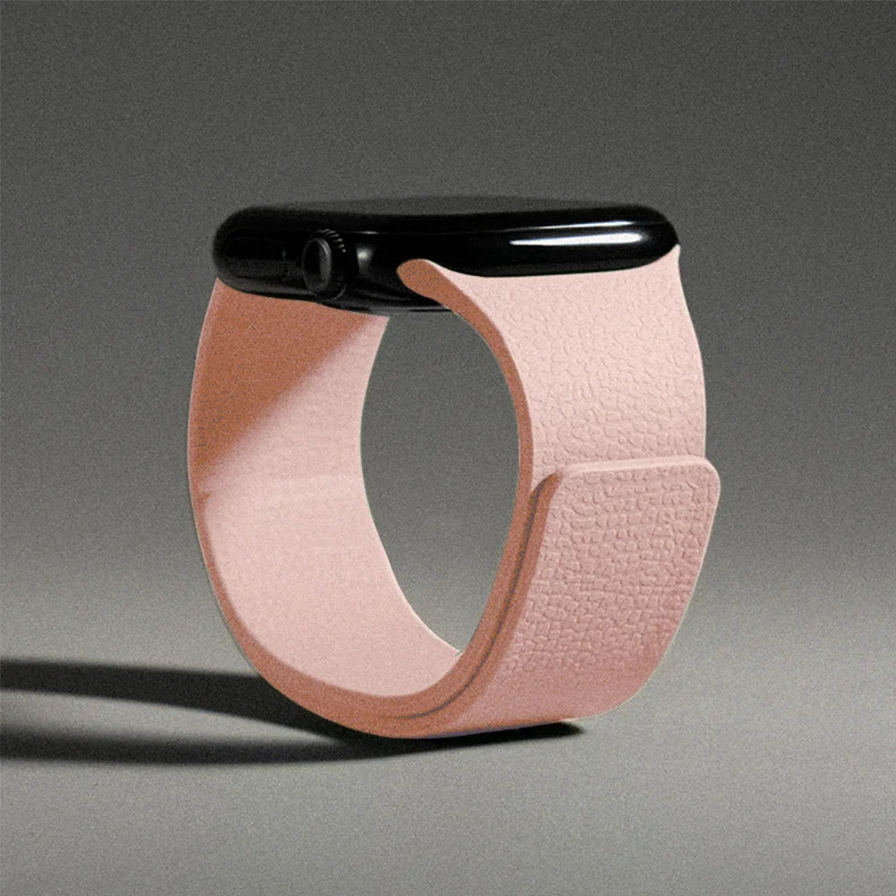 Magnetic silicone replacement band for Apple Watch in pink