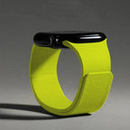 Magnetic silicone replacement band for Apple Watch in neon yellow