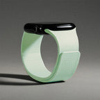 Magnetic silicone replacement band for Apple Watch in mint green