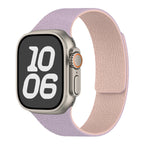 Magnetic silicone replacement band for Apple Watch in purple and pink