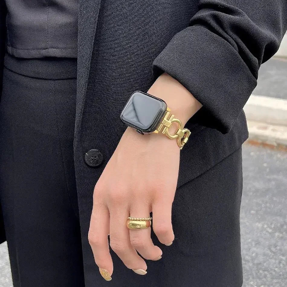 Gold replacement band for Apple Watch for women