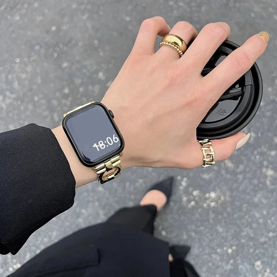 Gold replacement band for Apple Watch for women