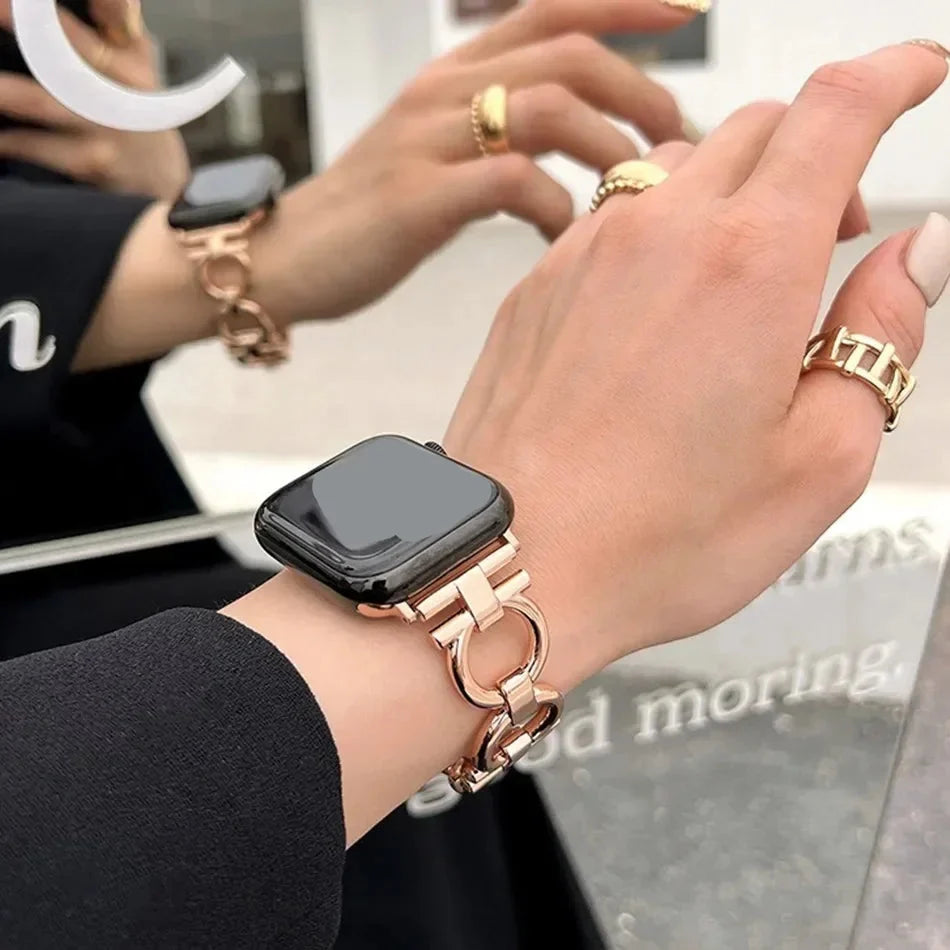Rose gold replacement band for Apple Watch for women