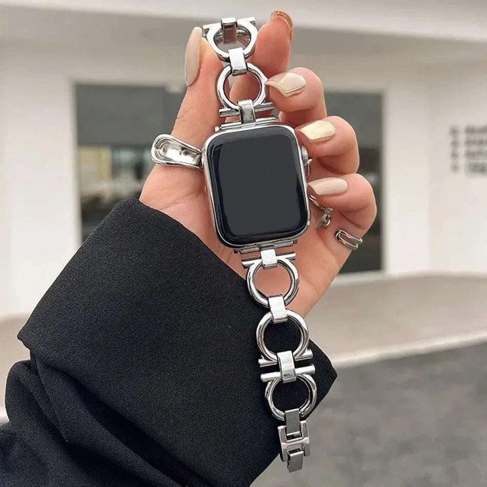 Silver replacement band for Apple Watch for women