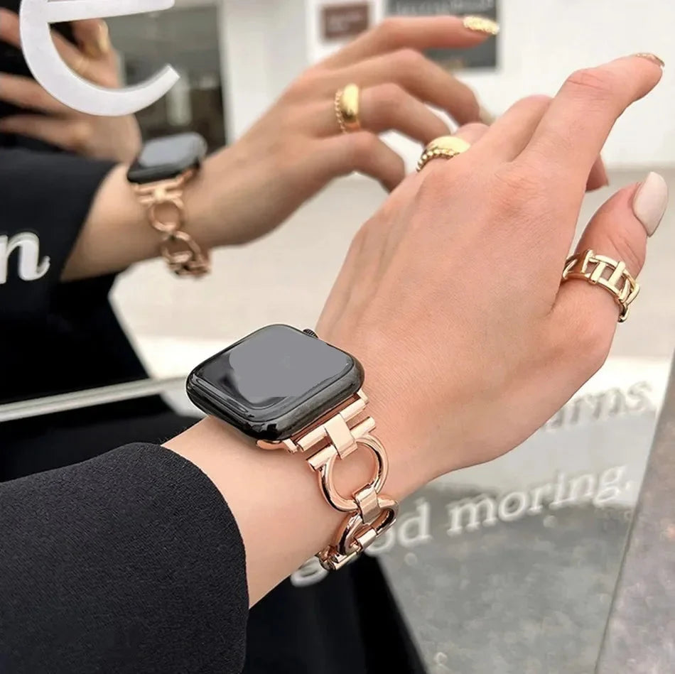 Rose gold replacement band for Apple Watch for women