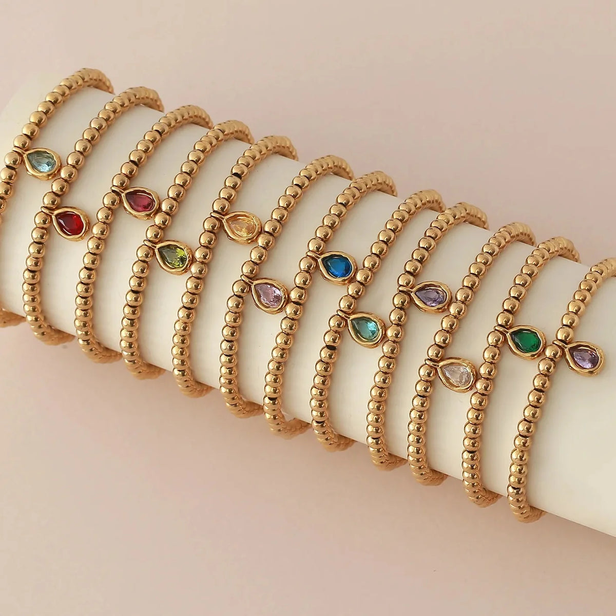 Gold-plated bracelet with birthstone for women January