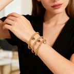 Gold-plated bracelet with birthstone for women