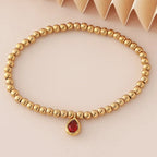 Gold-plated bracelet with birthstone for women