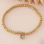 Gold-plated bracelet with birthstone for women