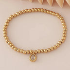 Gold-plated bracelet with birthstone for women