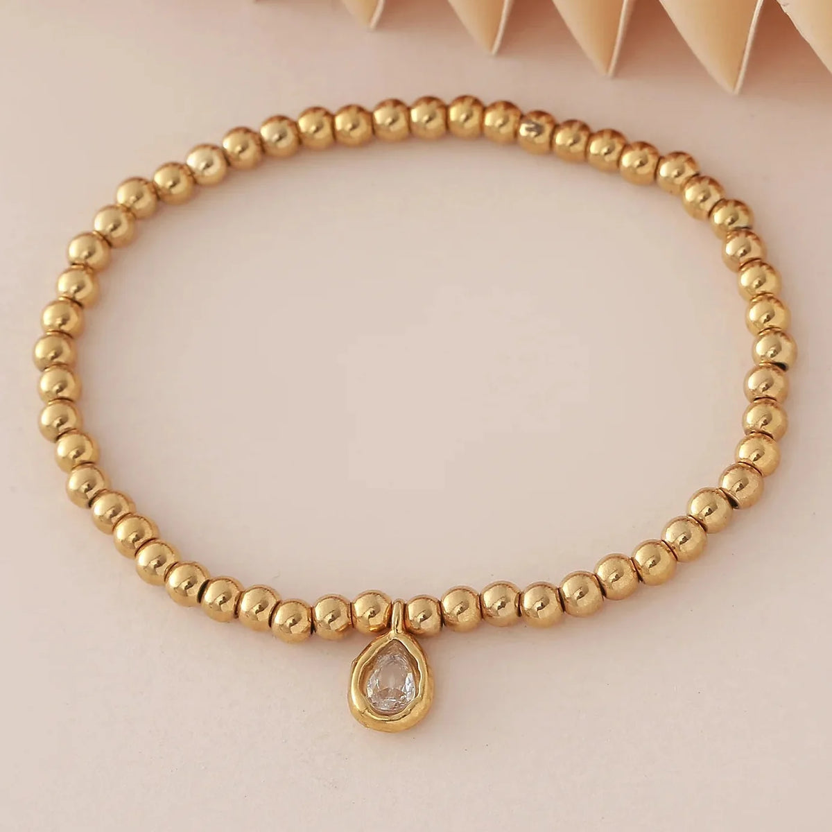 Gold-plated bracelet with birthstone for women