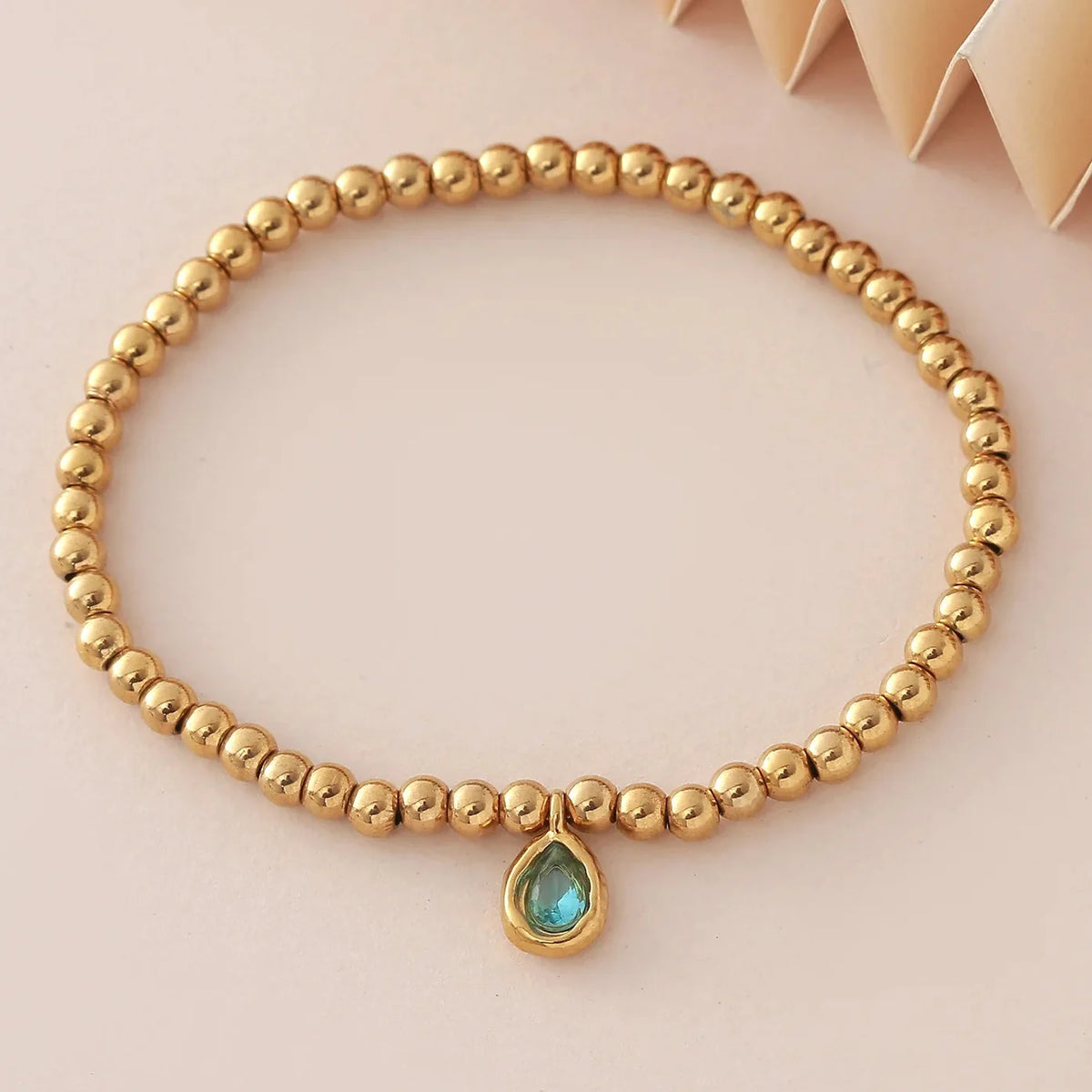 Gold-plated bracelet with birthstone for women