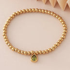 Gold-plated bracelet with birthstone for women