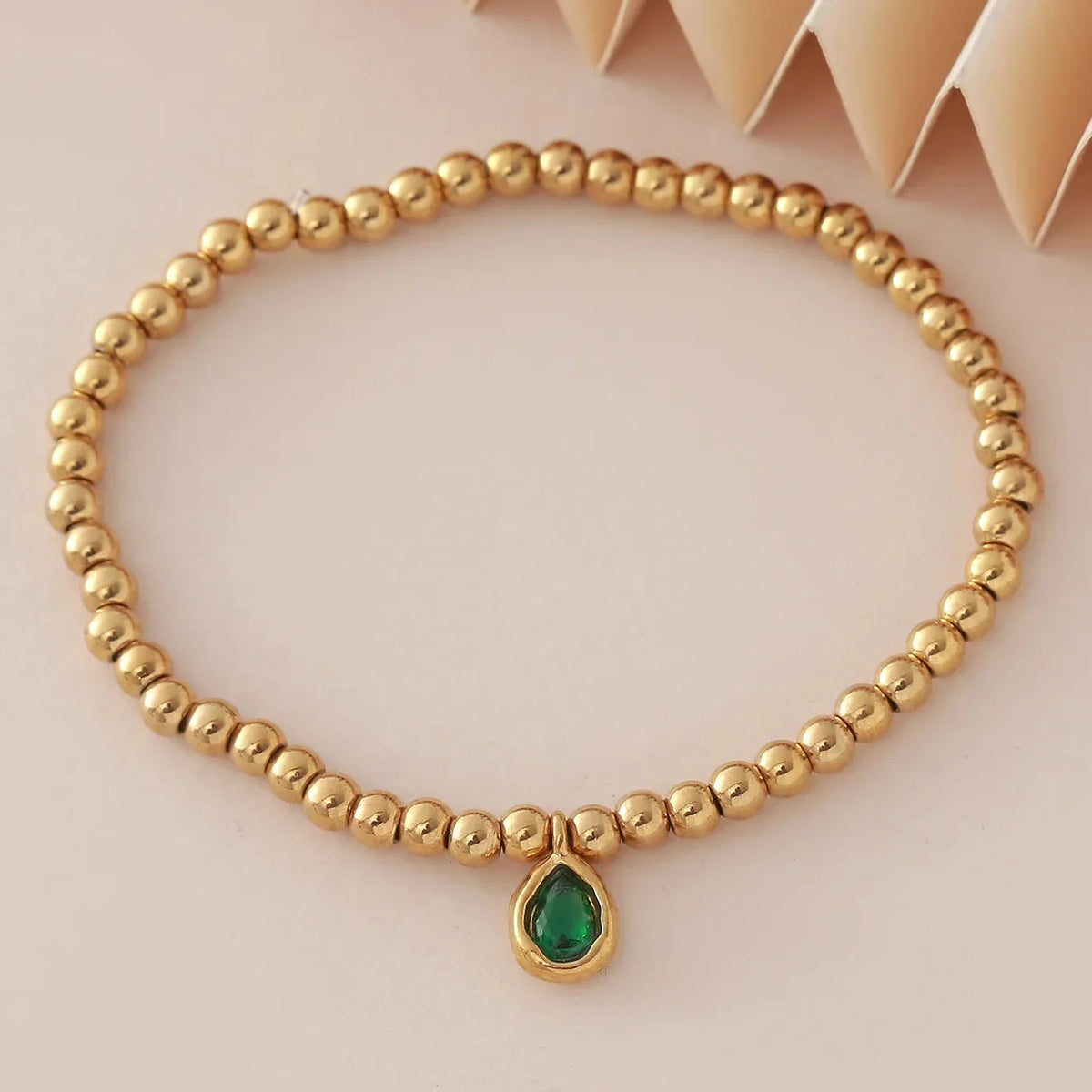 Gold-plated bracelet with birthstone for women