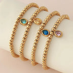 Gold-plated bracelet with birthstone for women