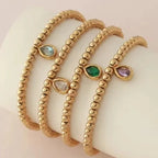 Gold-plated bracelet with birthstone for women