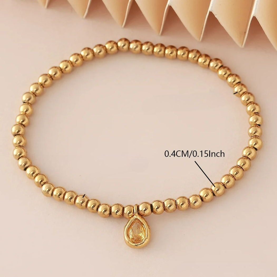 Gold-plated bracelet with birthstone for women