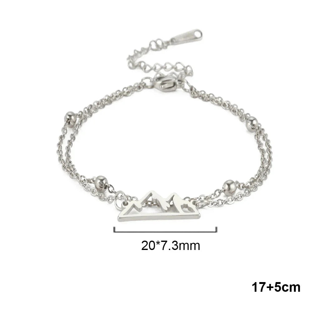 Double Bracelet with Mountain Pendant