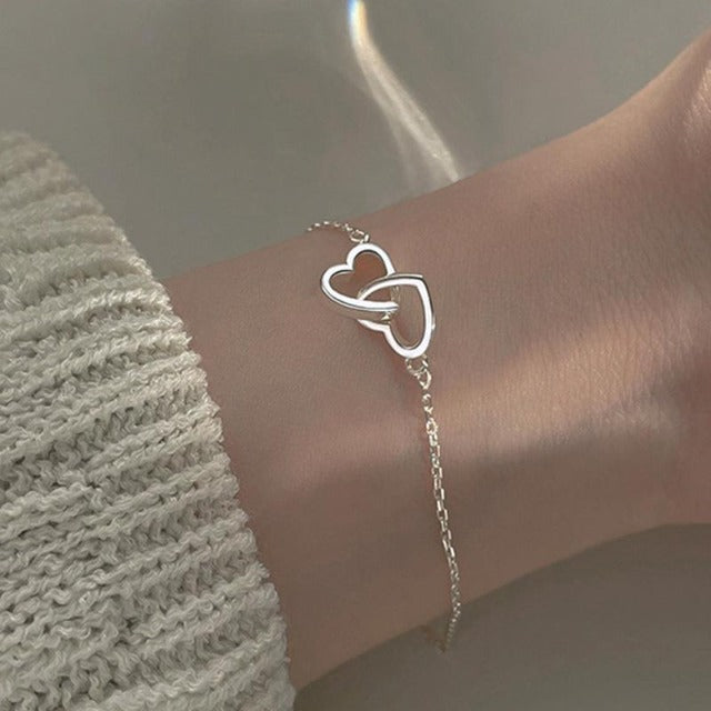 Double Heart Lucky Charm Bracelet