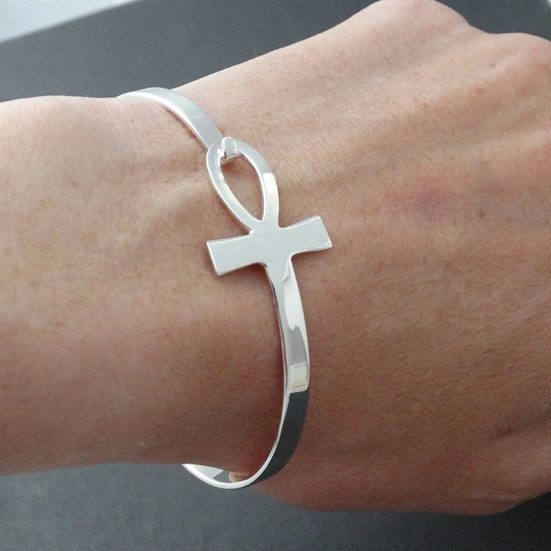 Egyptian women's silver Ankh bracelet