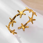 Elegant Bracelet Shells Starfish and Scallop Starfish Gold