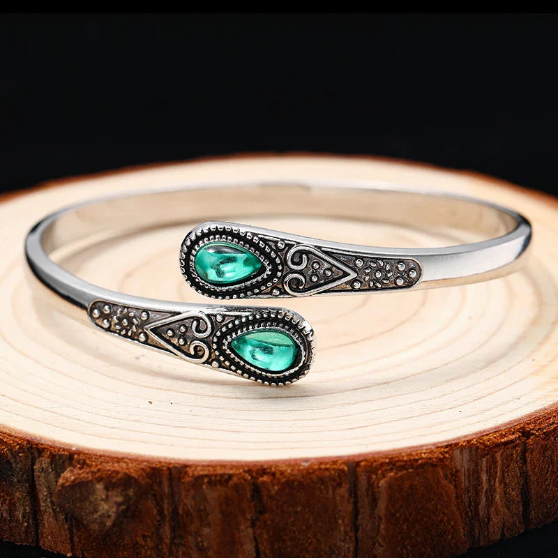 Elegant Green Ethnic Style Bracelet
