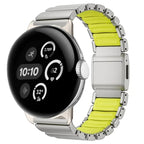 Stainless steel band for Google Pixel Watch 3, 4, 45mm gray and apple green