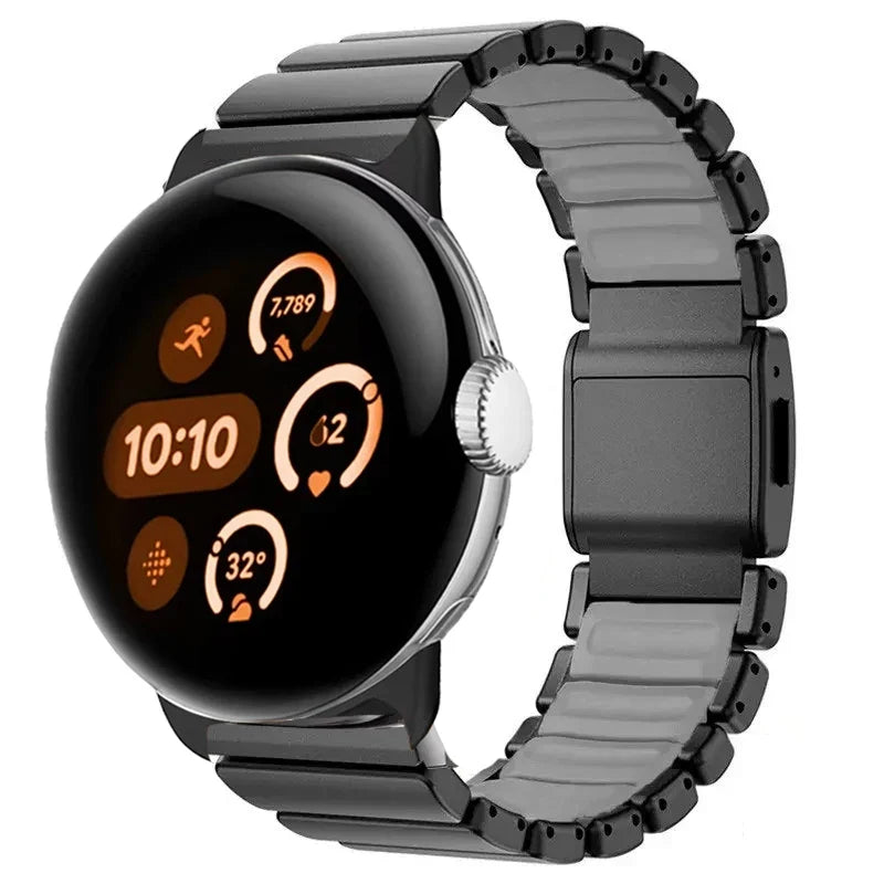 Stainless steel band for Google Pixel Watch 3, 4, 45mm black and gray