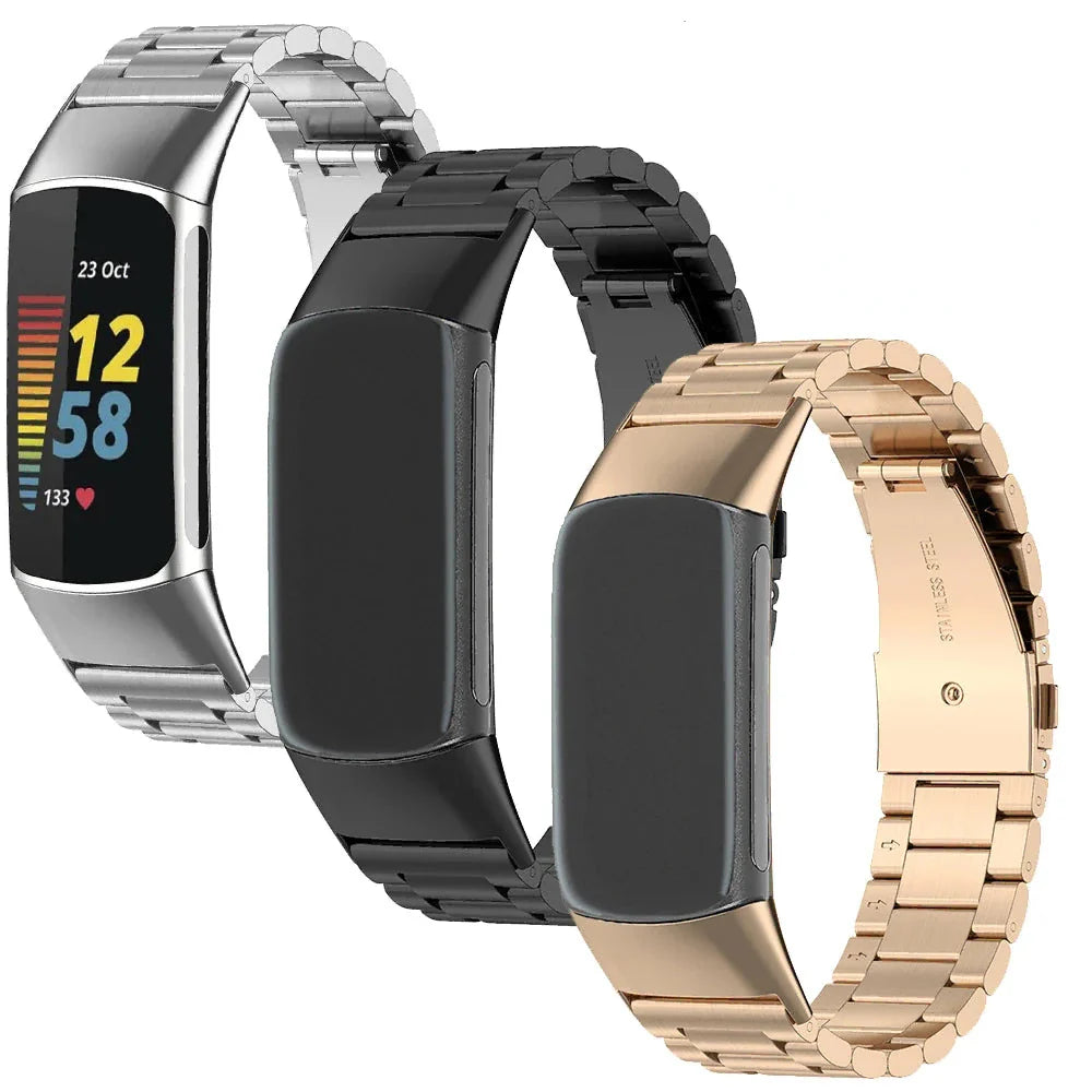 Stainless steel watch band for Fitbit Charge 5, Charge 6