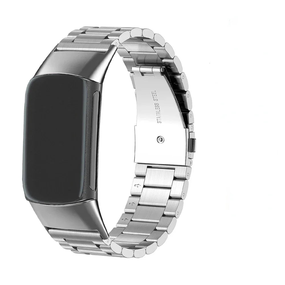 Stainless steel watch band for Fitbit Charge 5, Charge 6 silver