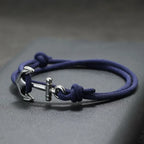 Navy blue anchor rope bracelet