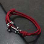 Burgundy anchor rope bracelet