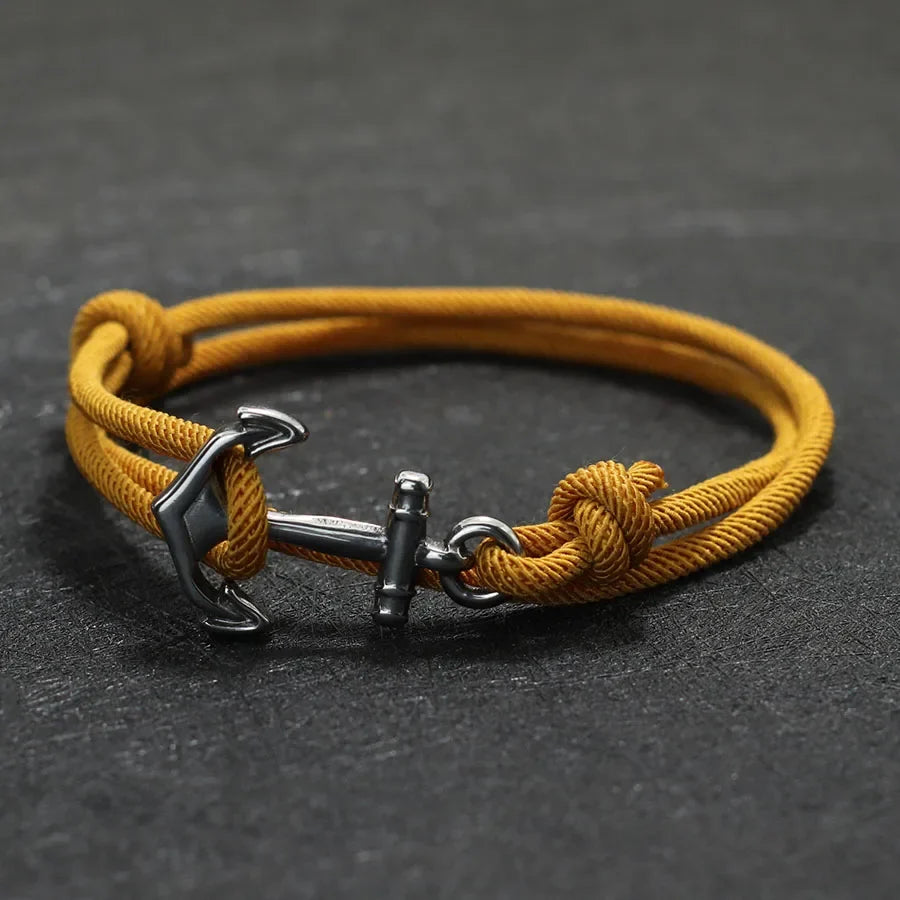 Yellow anchor rope bracelet