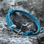 Blue anchor rope bracelet