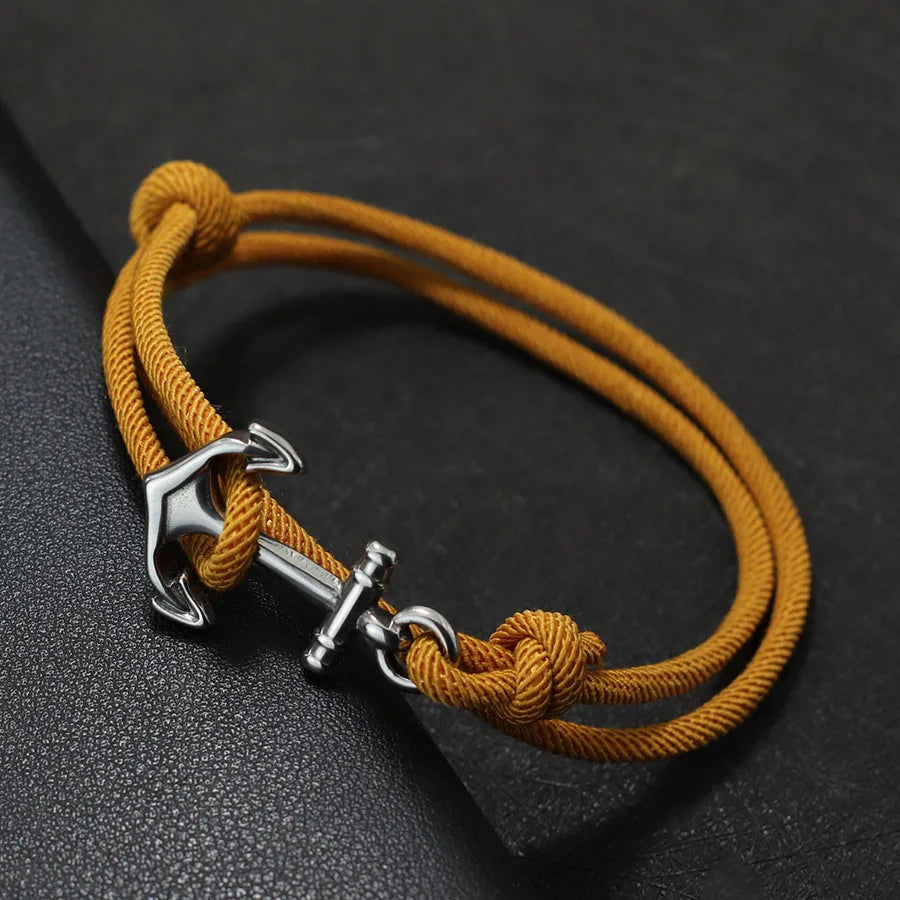Yellow anchor rope bracelet