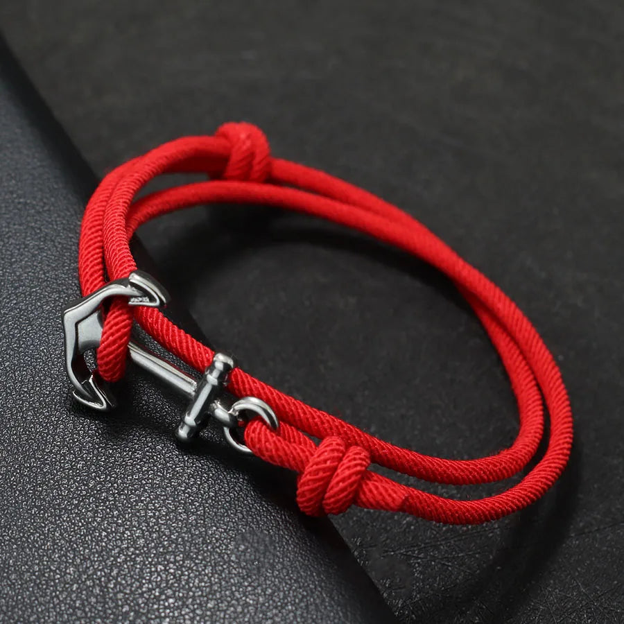 Red anchor rope bracelet