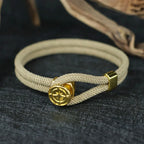 Rope Bracelet with Beige Nautical Compass Rose