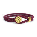 Rope Bracelet with Burgundy Nautical Compass Rose