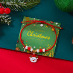 Cord Bracelet with Red Christmas Reindeer Pendant
