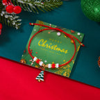 Cord Bracelet with Red Christmas Tree Pendant