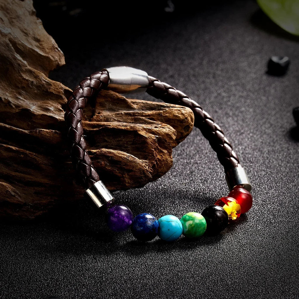7 Chakra Rope and Stone Bracelet