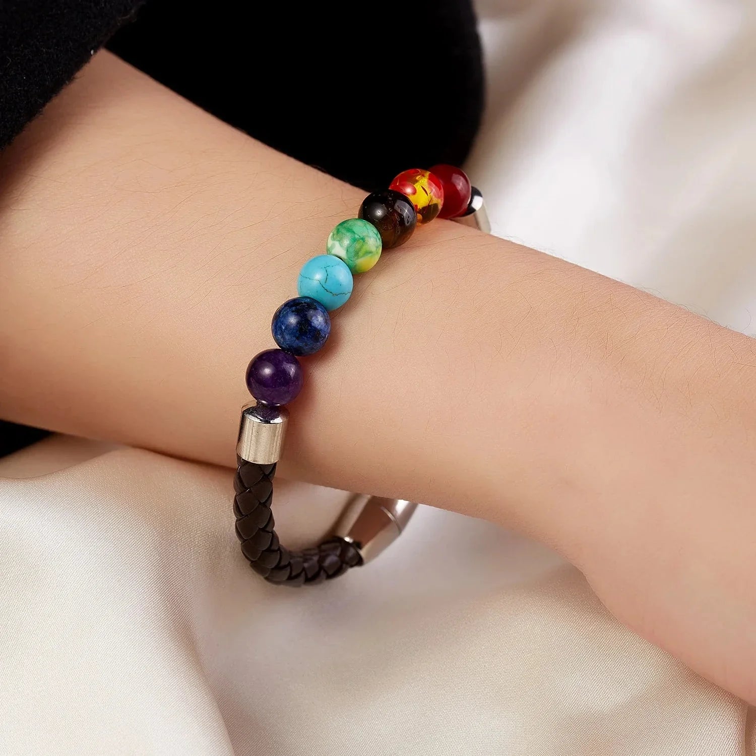 7 Chakra Rope and Stone Bracelet