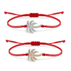 Palm Tree Rope Bracelet with Rhinestones