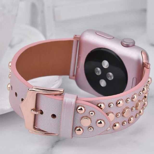 Rivet Leather Band for Apple Watch