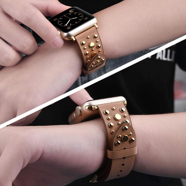 Rivet Leather Band for Apple Watch