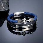 Triple Anchor Blue Bracelet