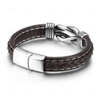 Men’s brown leather bracelet with knot