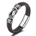 Men’s brown leather bracelet with knot