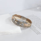 White gold shell and starfish leather bracelet